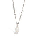 Natural Pearl Pendant Necklace Stainless Steel Waterproof for Women