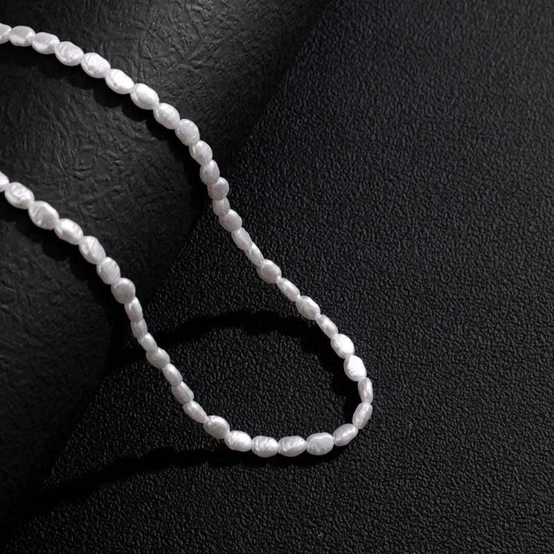Simple Imitation Pearl Beaded Choker Necklace and Bracelet