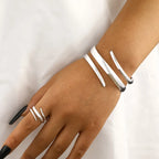 Geometric Bracelet and Ring Jewelry Set for Women