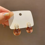 Geometrical Round Stud Earrings Retro Zinc Alloy Women's