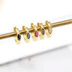 Women's 925 Sterling Silver Oval Zircon Hoop Earrings