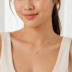 Minimalist Solitaire Zircon Choker Necklace 18K Gold Plated Stainless Steel