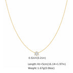 Minimalist Solitaire Zircon Choker Necklace 18K Gold Plated Stainless Steel