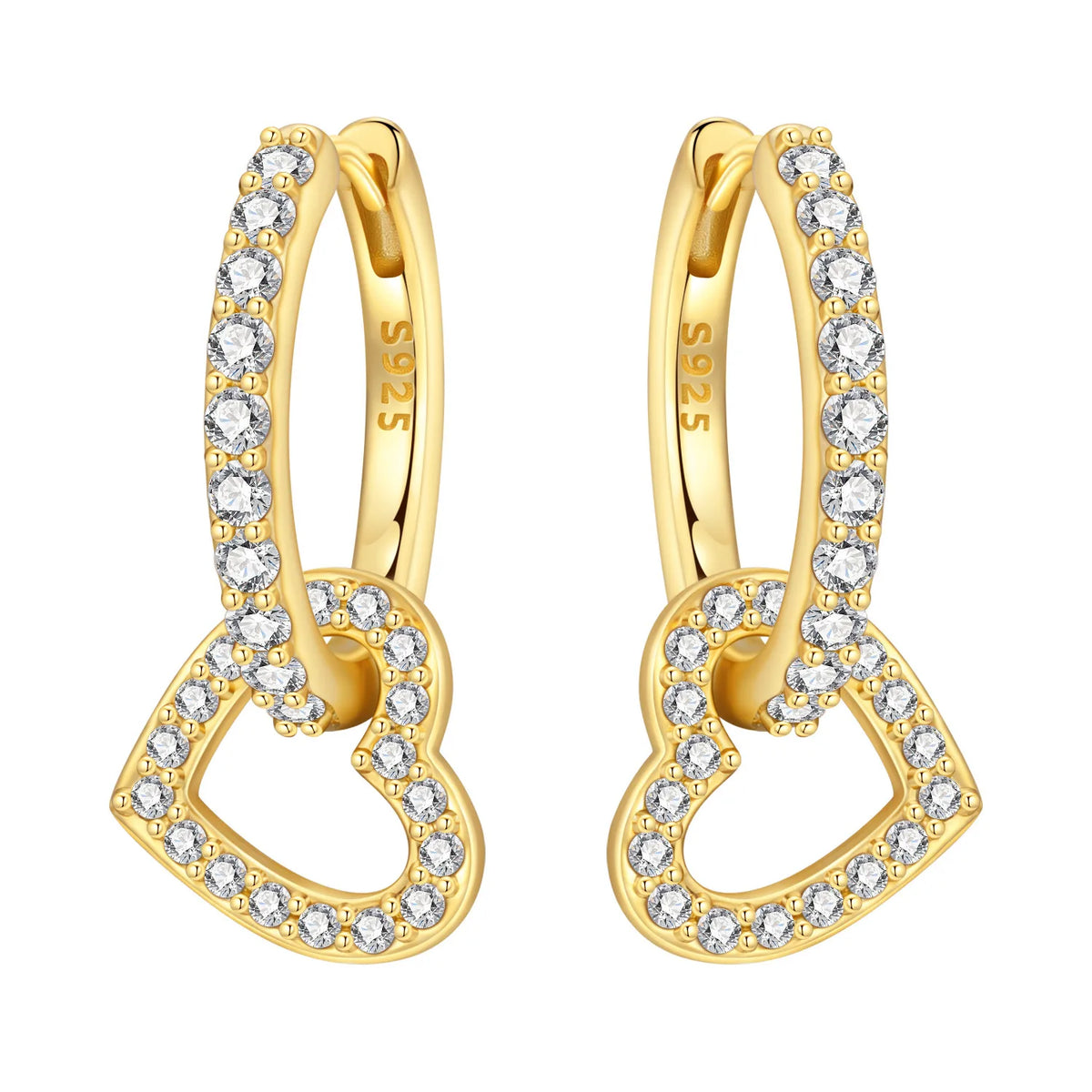 S925 Sterling Silver 18k Gold Modern Square Hoop Earrings