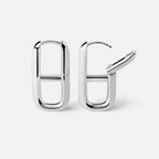 925 Sterling Silver Irregular Double Circle Hoop Earrings