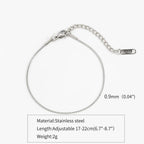 Stainless Steel Snake Chain Bracelet Ultra-fine Women's Minimalist Gold Silver