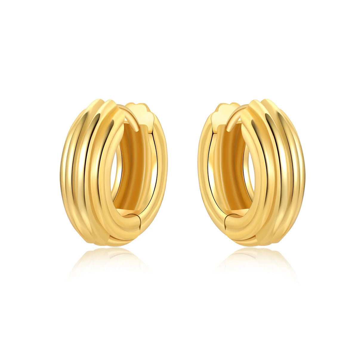 S925 Sterling Silver 18k Gold Modern Square Hoop Earrings