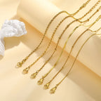 Women's Stainless Steel 18K Gold Plated Thin Link Chain Bracelet