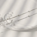 Minimalist Stainless Steel Choker Necklace with Bead Wrapped Chain