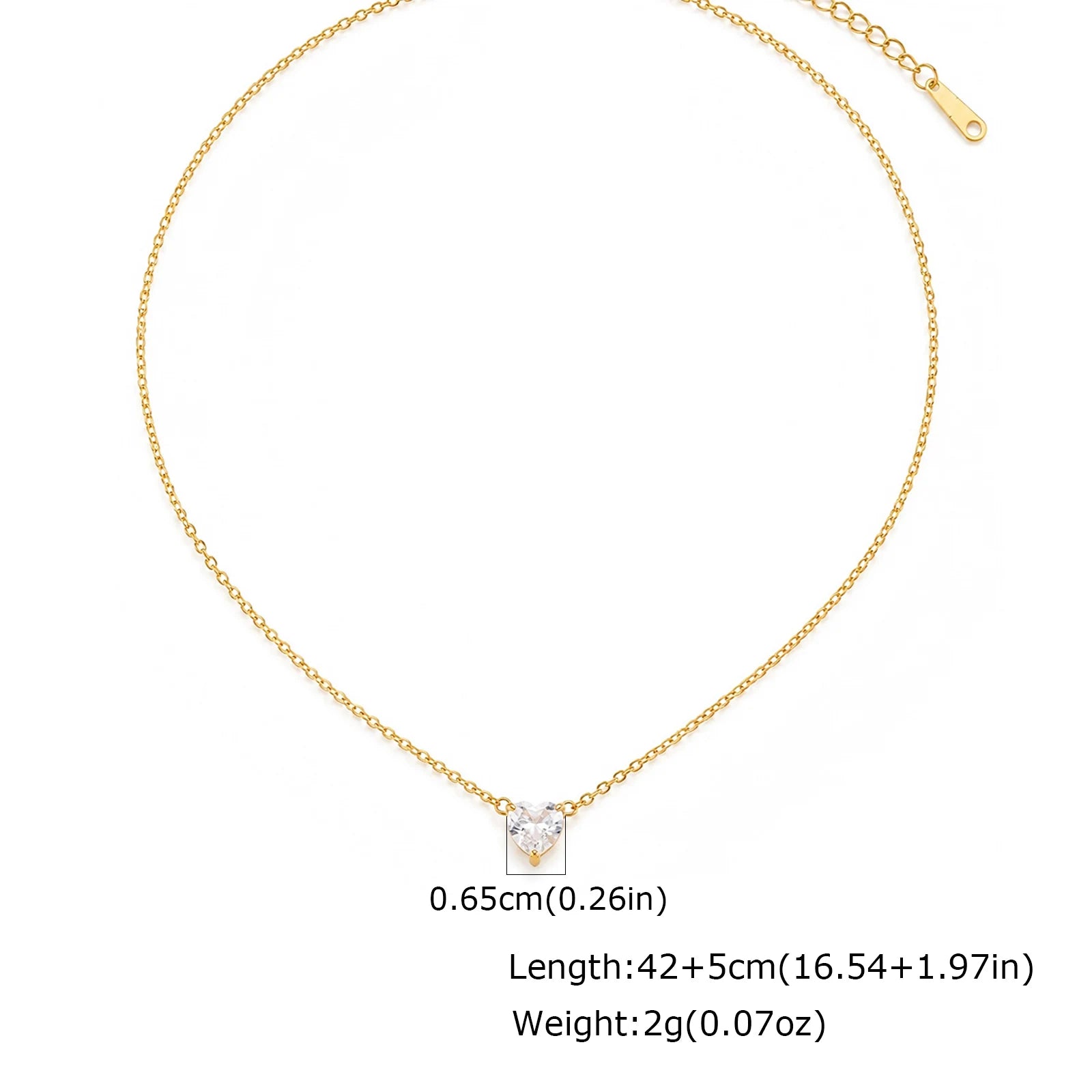 Minimalist Solitaire Zircon Choker Necklace 18K Gold Plated Stainless Steel