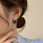 Geometrical Round Stud Earrings Retro Zinc Alloy Women's