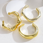 Vintage Hip Hop Cuff Bangle Set 3 Pcs Twisted Wavy Geometric
