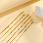 Women's Stainless Steel 18K Gold Plated Thin Link Chain Bracelet