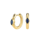 Women's 925 Sterling Silver Oval Zircon Hoop Earrings