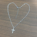 18k Gold Plated Stainless Steel Cross Necklace with Zirconia Pendant