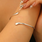 Geometric Water Drop Bangle Adjustable Stainless Steel Arm Bracelet
