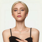 Sapphire Pendant Necklace Women's Stainless Steel Romantic Jewelry Summer
