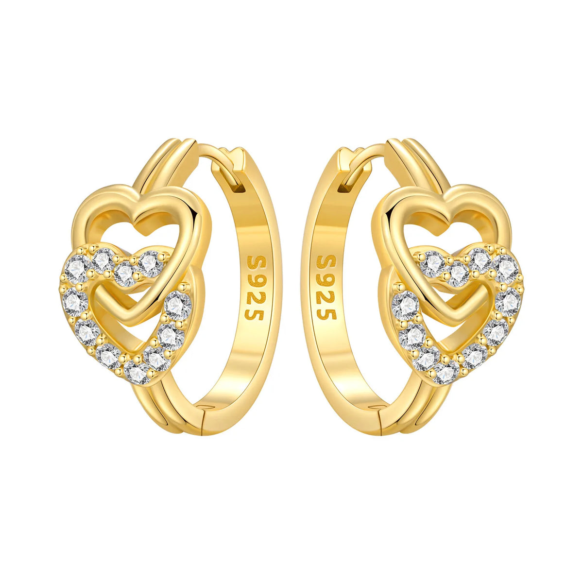 S925 Sterling Silver 18k Gold Modern Square Hoop Earrings