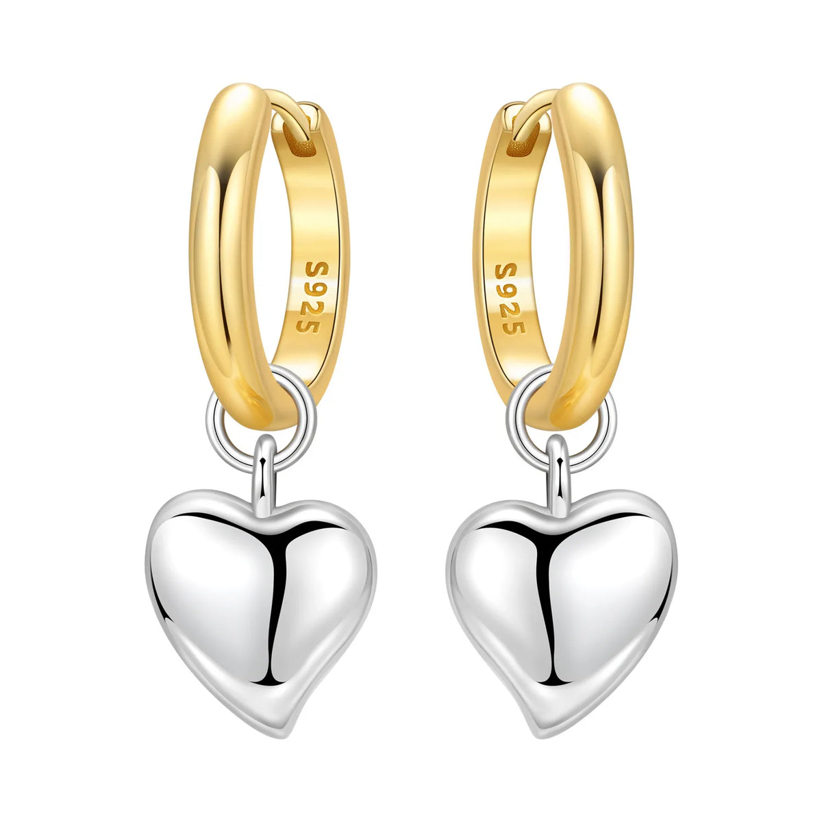 S925 Sterling Silver 18k Gold Modern Square Hoop Earrings