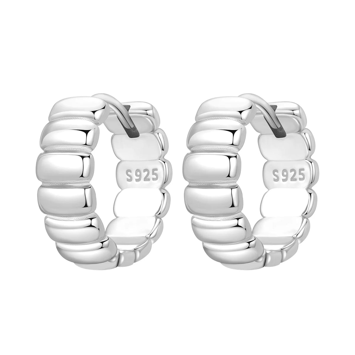 S925 Sterling Silver 18k Gold Modern Square Hoop Earrings