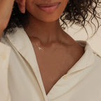 Gold Plated Initial Letter Pendant Necklace Dainty Sideways Choker