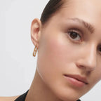 925 Sterling Silver Irregular Double Circle Hoop Earrings