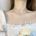 Beaded Love Imitation Pearl Necklace Gothic Style Versatile Jewelry