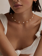 Beaded Love Imitation Pearl Necklace Gothic Style Versatile Jewelry