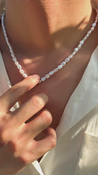 Simple Imitation Pearl Beaded Choker Necklace and Bracelet