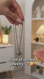 316L Stainless Steel Double Chain Starfish Shell Pendant Necklace 18K