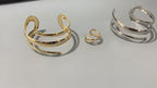 Geometric Bracelet and Ring Jewelry Set for Women